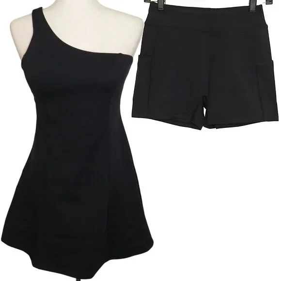 HALARA | Dresses | Halara Black Padded Shelf Bra One Shoulder Flare Mini Dress With Shorts Xs | Poshmark HALARA | Dresses | Halara Black Padded Shelf Bra One Shoulder Flare Mini Dress With Shorts Xs | Poshmark